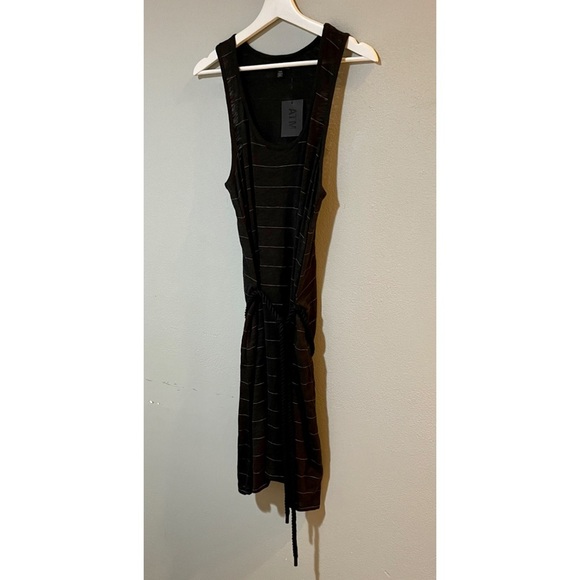 ATM Slub Jersey Striped Tank Dress. - Picture 3 of 7